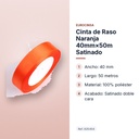 CINTA DE RASO NARANJA 40MM×50M SATINADO - características principales