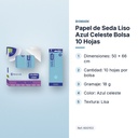 PAPEL DE SEDA LISO AZUL CELESTE BOLSA 10 HOJAS - características principales