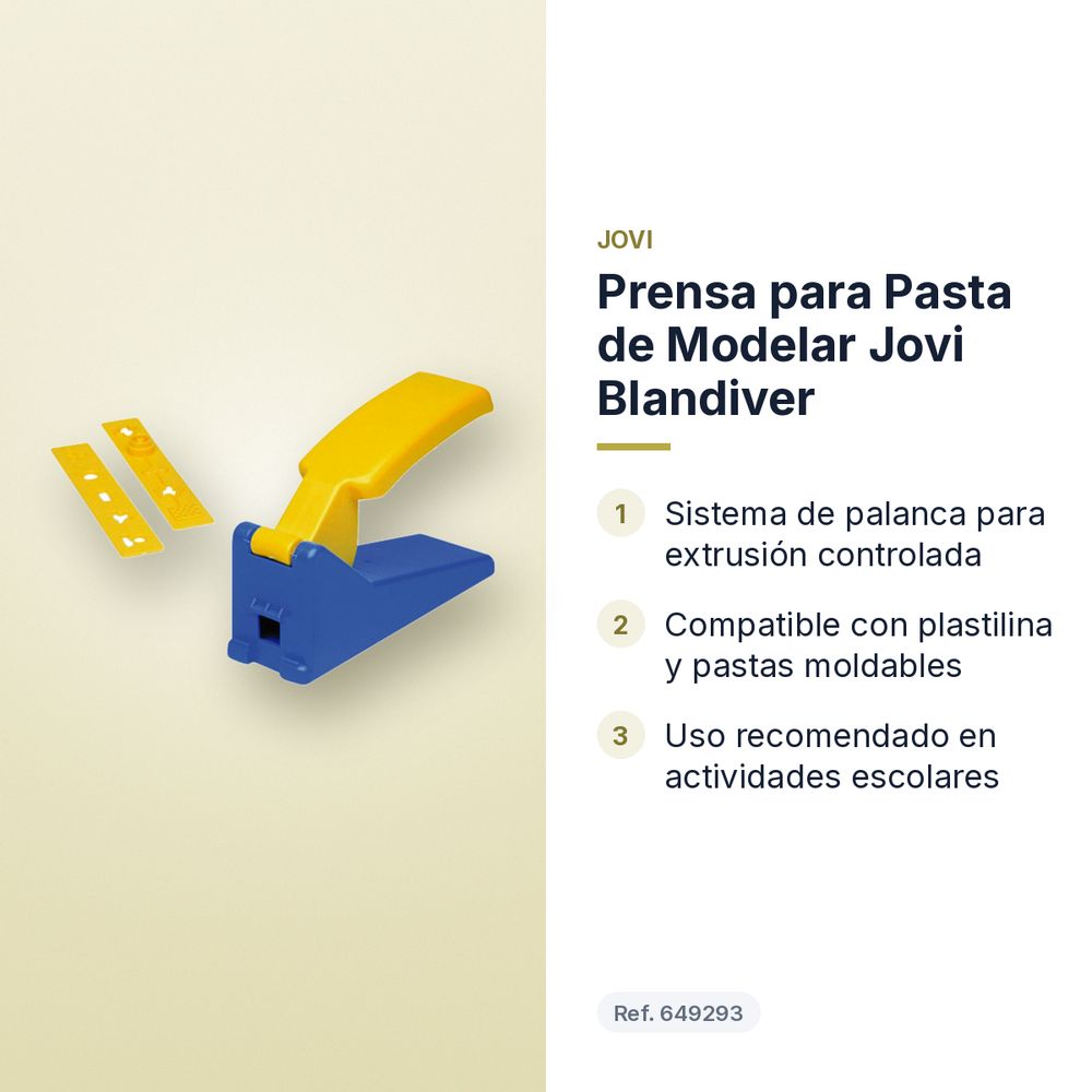 PRENSA PARA PASTA DE MODELAR JOVI BLANDIVER - características principales