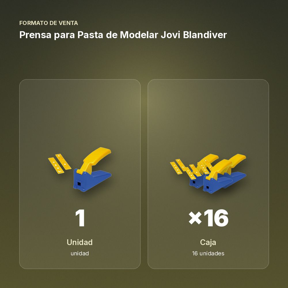 PRENSA PARA PASTA DE MODELAR JOVI BLANDIVER - formato de venta: caja de 16