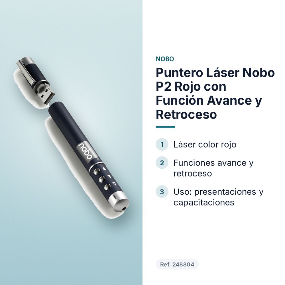 PUNTERO LÁSER NOBO P2 ROJO CON FUNCIÓN AVANCE Y RETROCESO - características principales