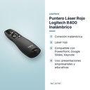 PUNTERO LÁSER ROJO LOGITECH R400 INALÁMBRICO - características principales