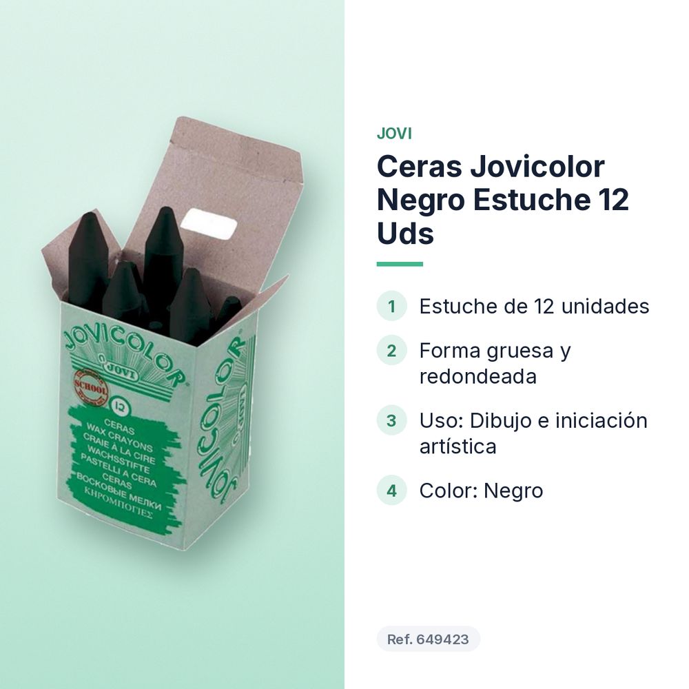 CERAS JOVICOLOR NEGRO ESTUCHE 12 UDS - características principales