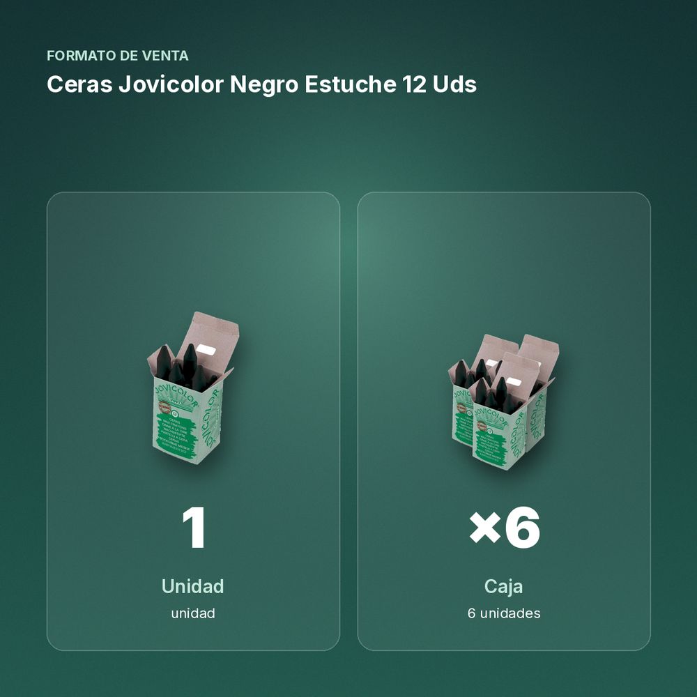 CERAS JOVICOLOR NEGRO ESTUCHE 12 UDS - formato de venta: caja de 6