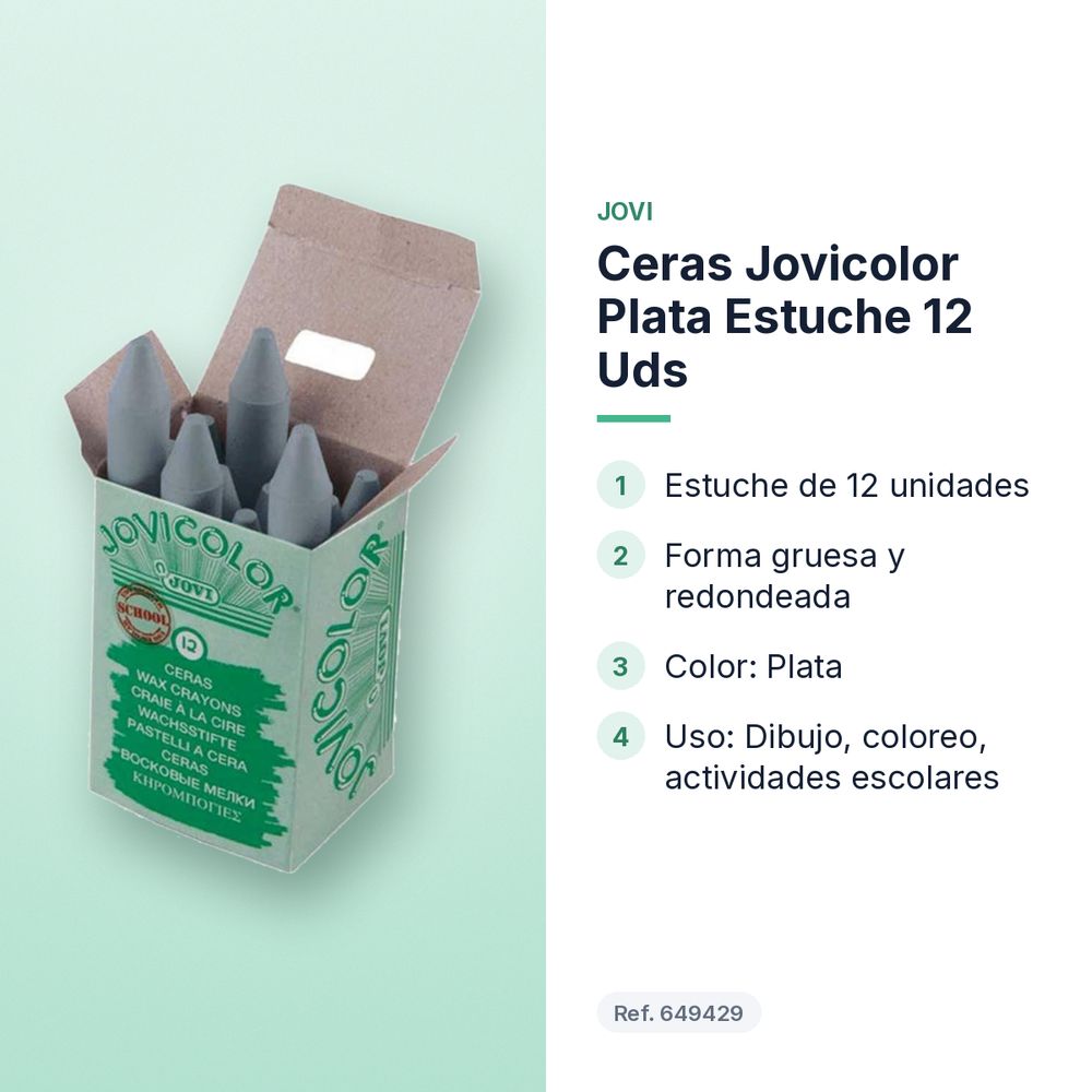 CERAS JOVICOLOR PLATA ESTUCHE 12 UDS  - características principales