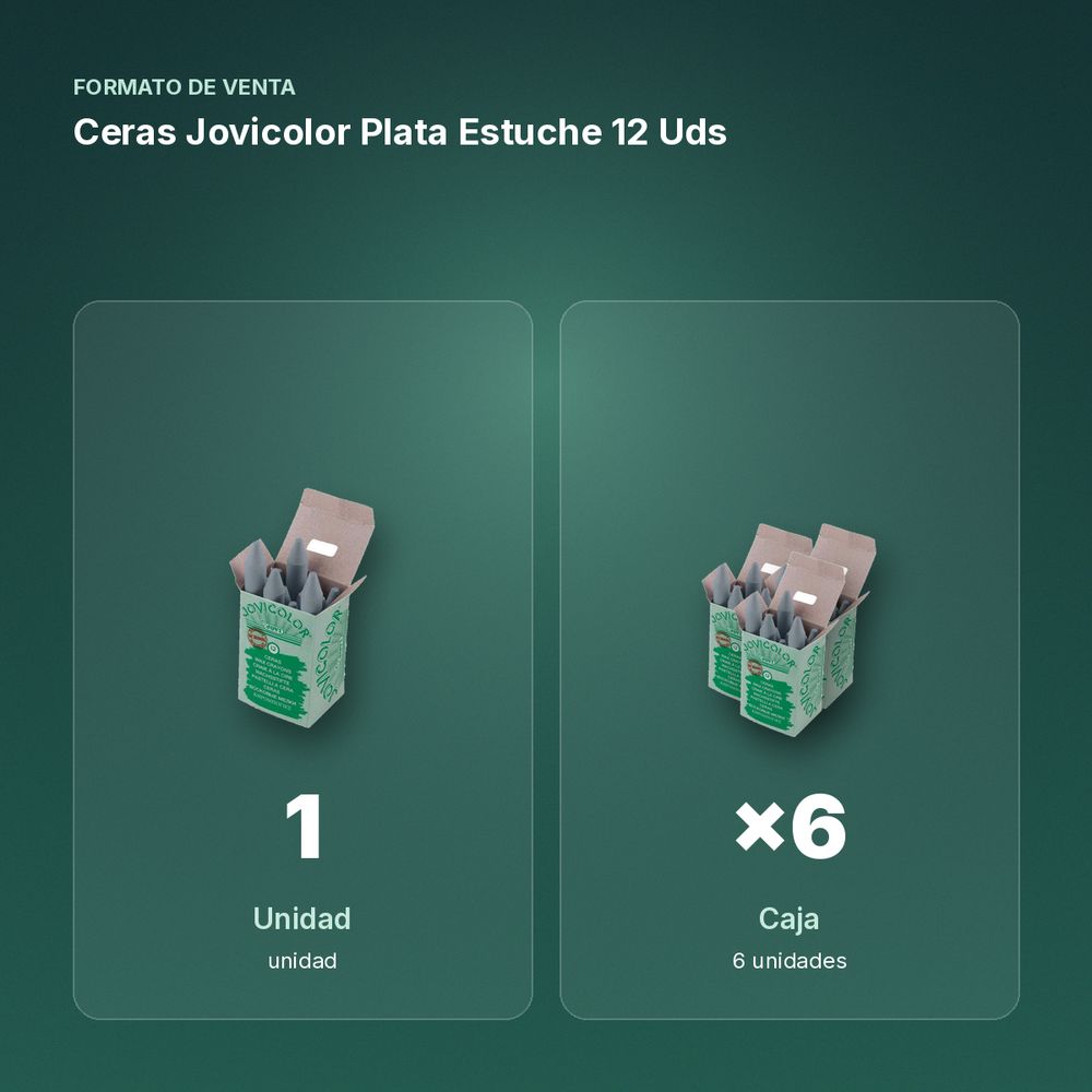 CERAS JOVICOLOR PLATA ESTUCHE 12 UDS  - formato de venta: caja de 6