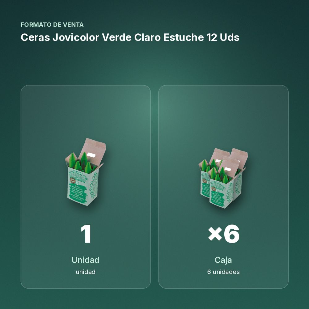 CERAS JOVICOLOR VERDE CLARO ESTUCHE 12 UDS - formato de venta: caja de 6