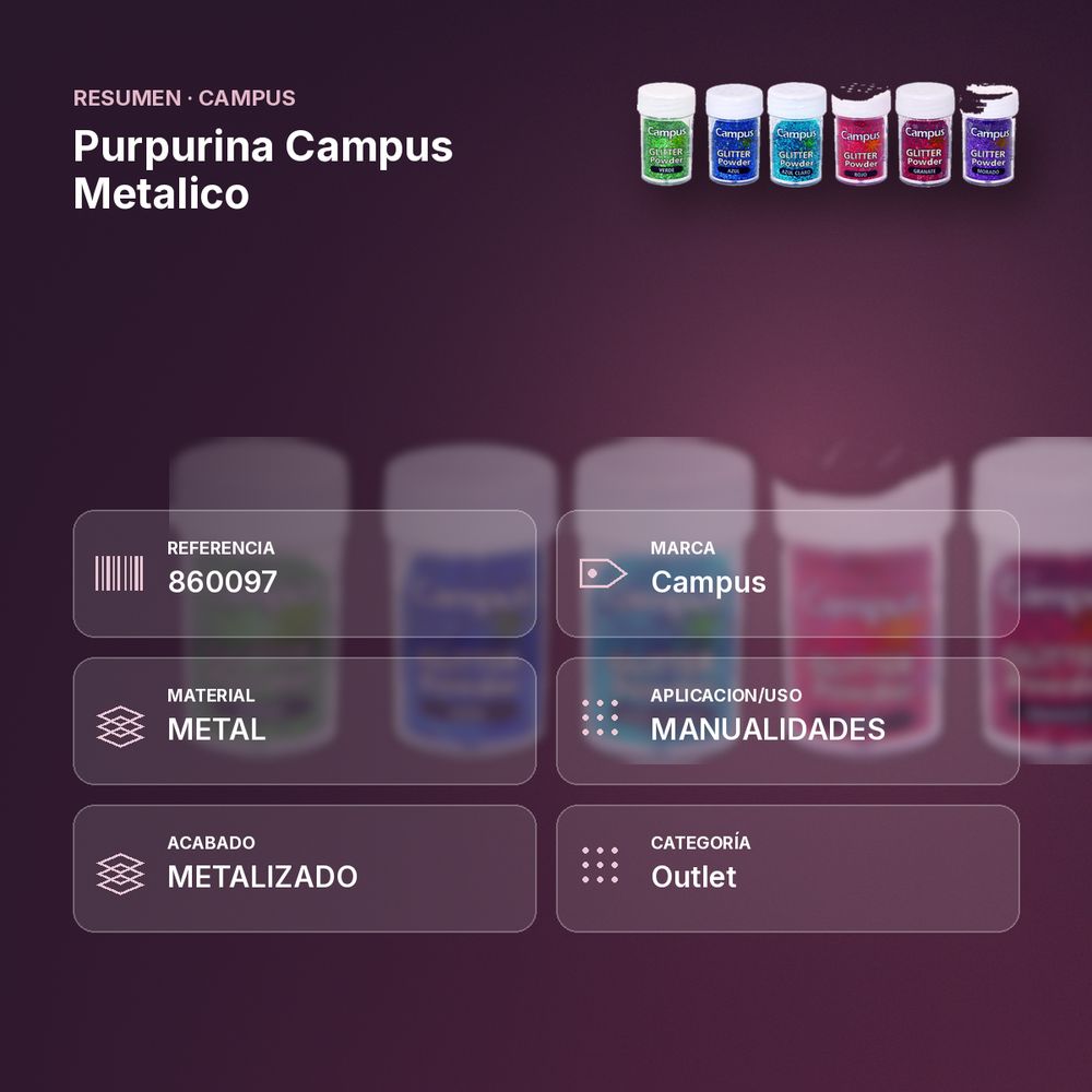 PURPURINA CAMPUS METALICO - resumen de atributos