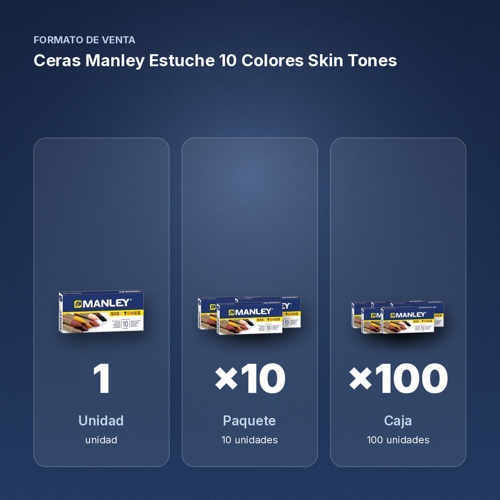 CERAS MANLEY ESTUCHE 10 COLORES SKIN TONES - formato de venta: paquete de 10, caja de 100