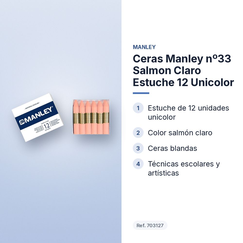 CERAS MANLEY Nº33 SALMON CLARO ESTUCHE 12 UNICOLOR - características principales