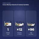 CERAS MANLEY ESTUCHE 6 COLORES SURTIDOS  - formato de venta: paquete de 12, caja de 96