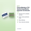 CERAS MANLEY Nº22 VERDE AMARILLENTO ESTUCHE 12 UNICOLOR - características principales
