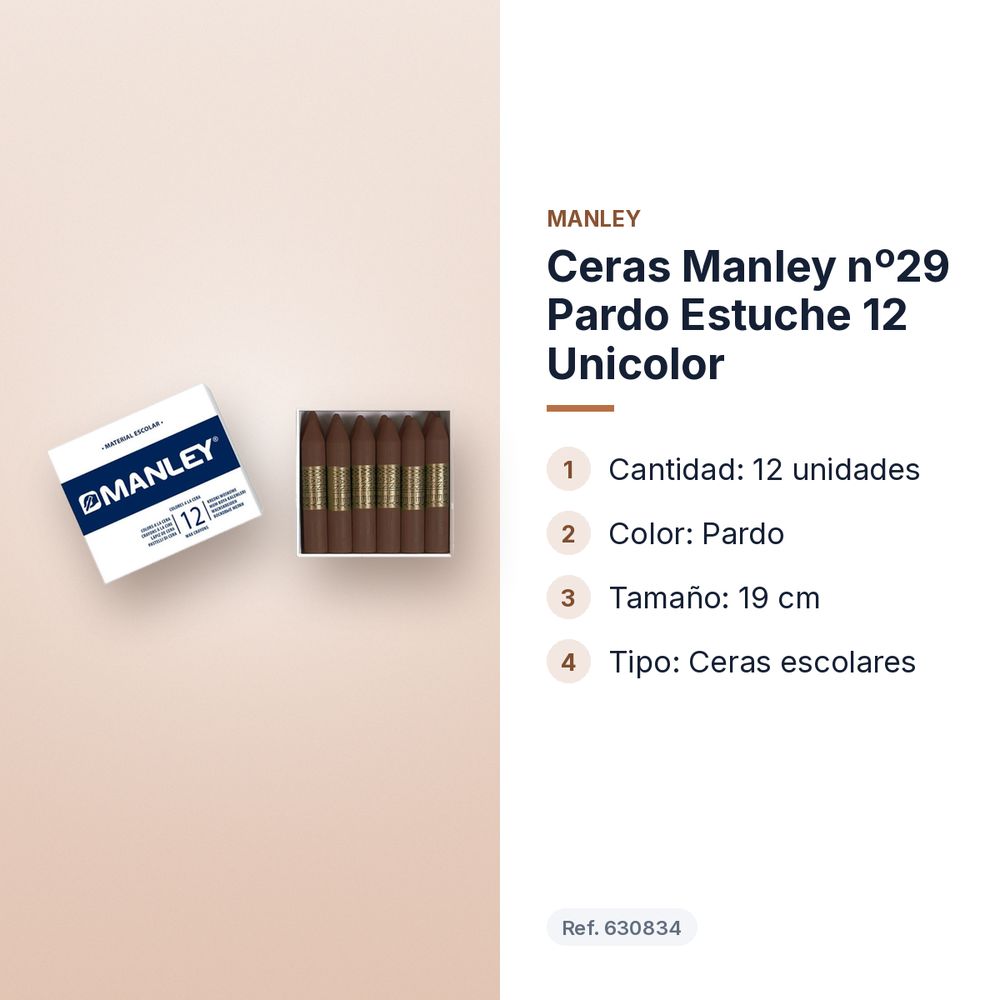 CERAS MANLEY Nº29 PARDO ESTUCHE 12 UNICOLOR - características principales