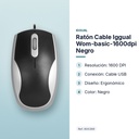 RATÓN CABLE IGGUAL WOM-BASIC-1600DPI NEGRO - características principales
