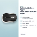 RATÓN INALÁMBRICO IGGUAL WOM-BASIC-1600DPI NEGRO - características principales