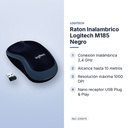 RATON INALAMBRICO LOGITECH M185 NEGRO - características principales