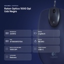 RATON OPTICO 1000 DPI USB NEGRO - resumen de atributos