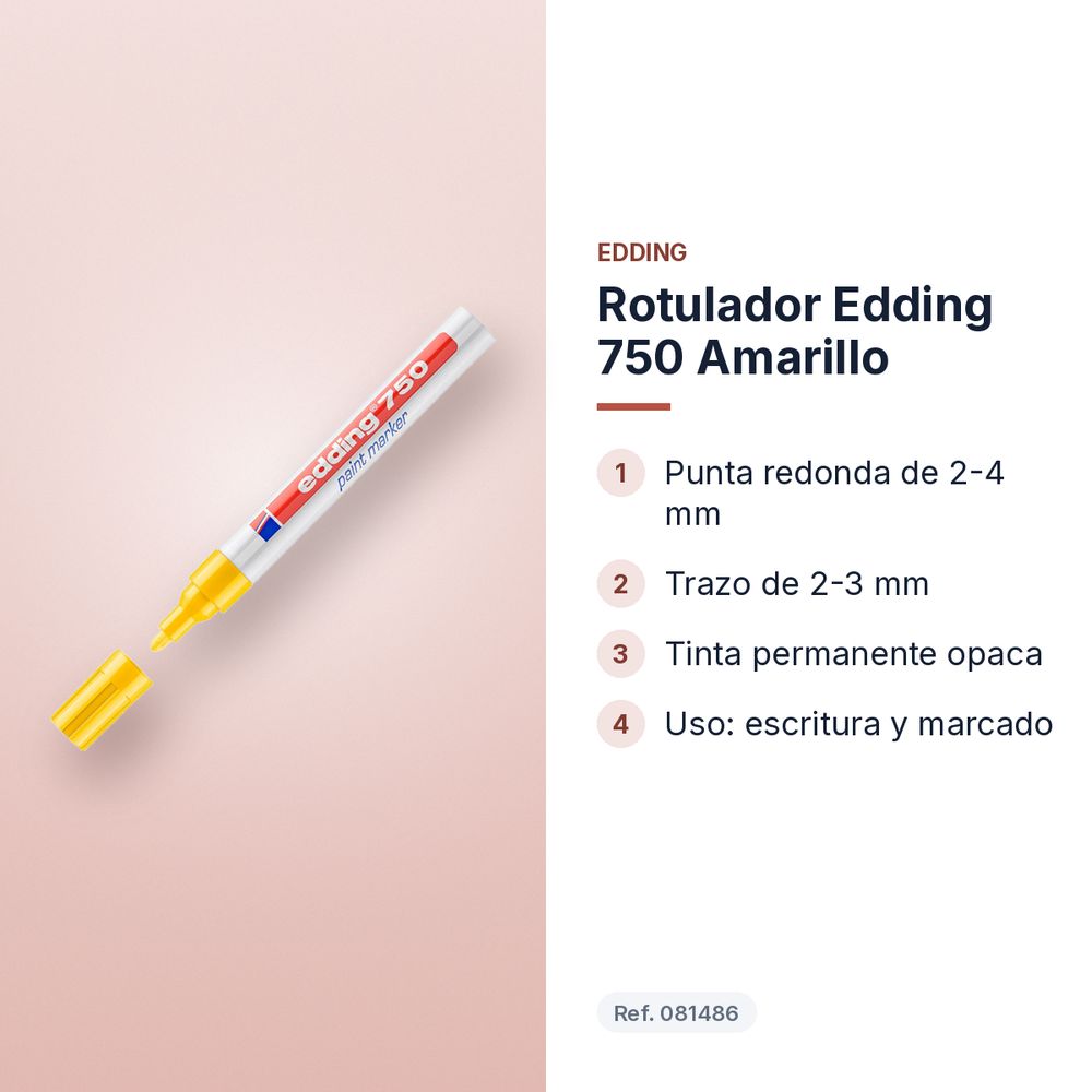 ROTULADOR EDDING 750 AMARILLO - características principales