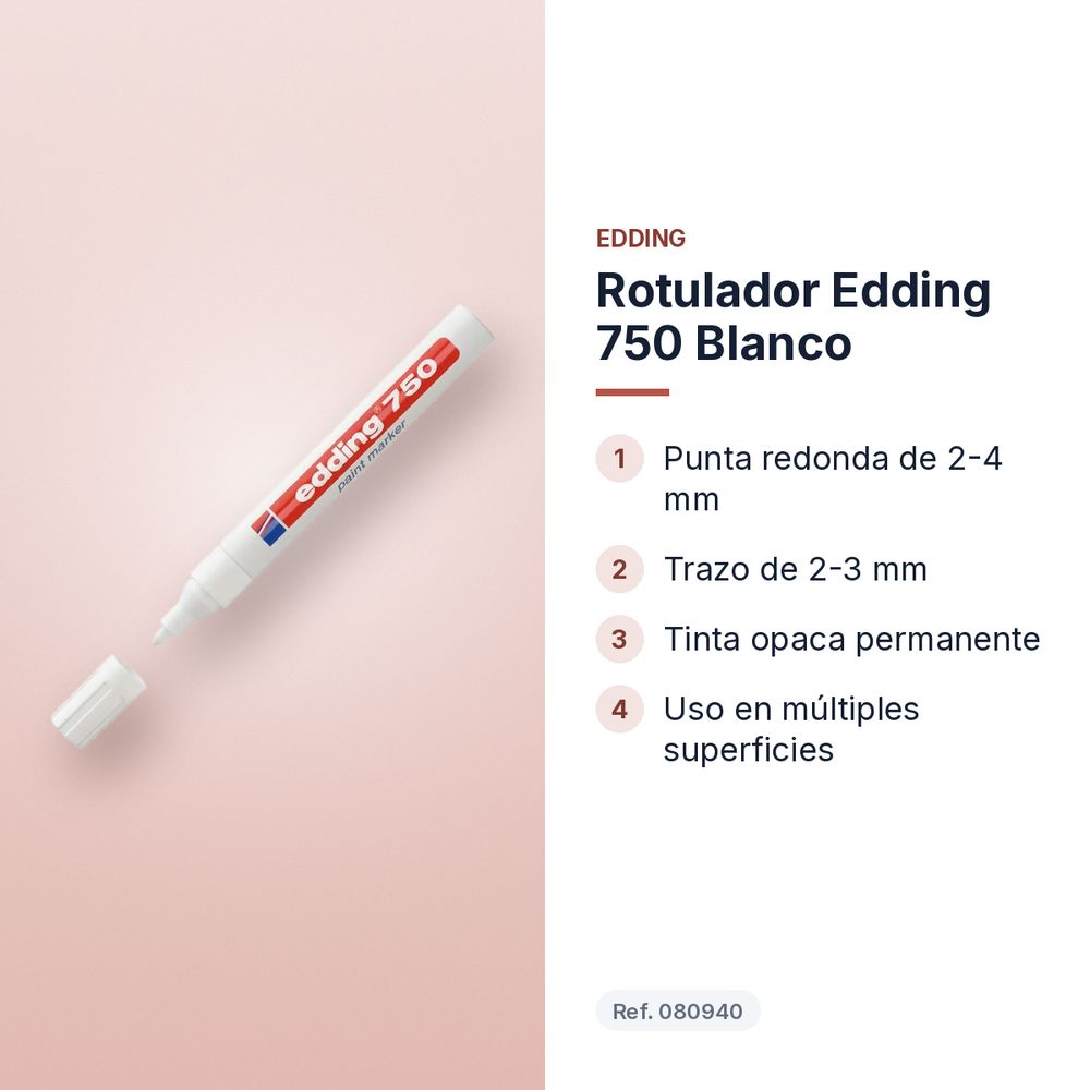 ROTULADOR EDDING 750 BLANCO - características principales