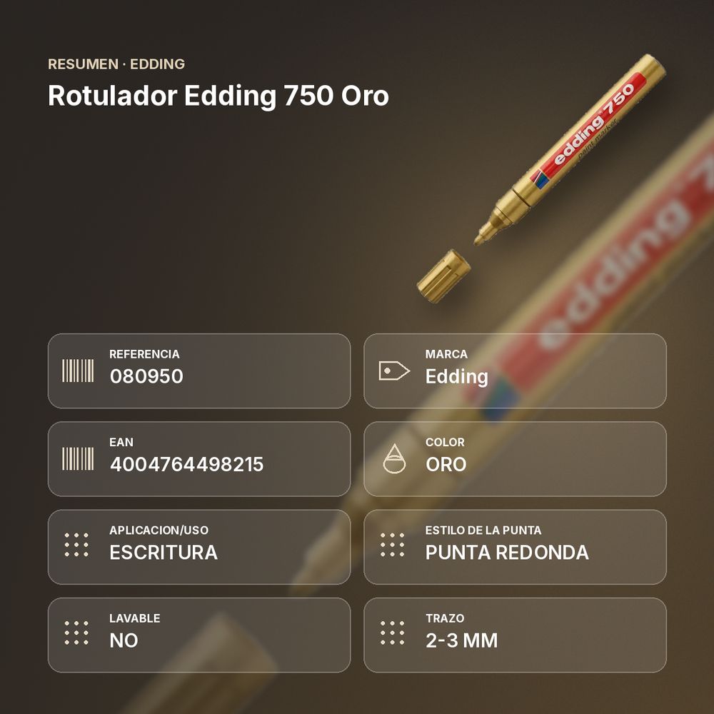 ROTULADOR EDDING 750 ORO - resumen de atributos