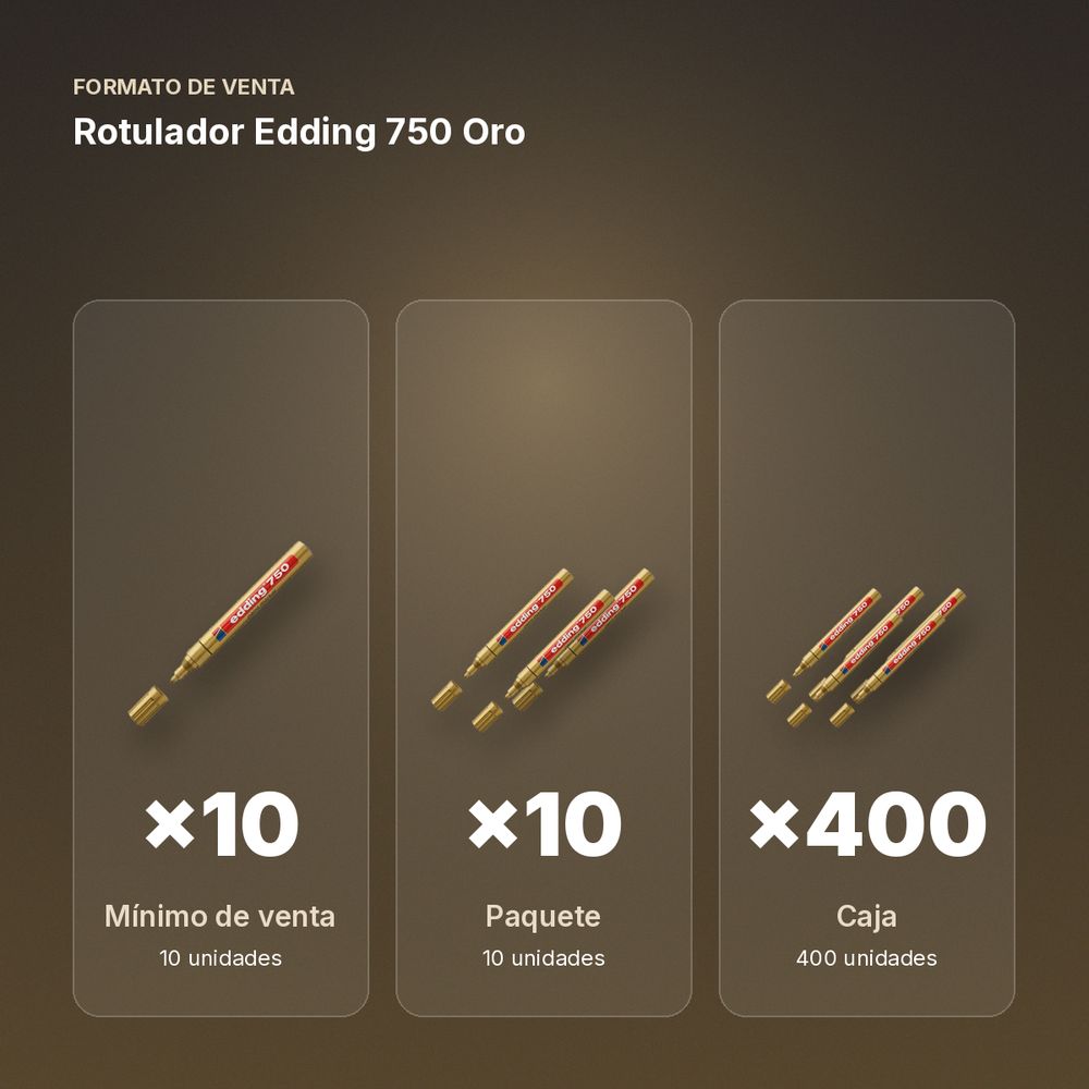 ROTULADOR EDDING 750 ORO - formato de venta: paquete de 10, caja de 400