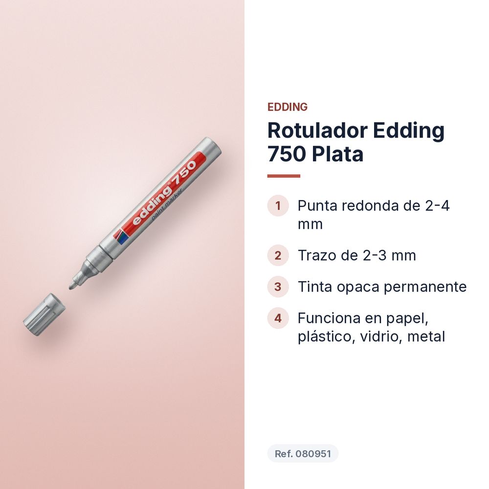 ROTULADOR EDDING 750 PLATA - características principales