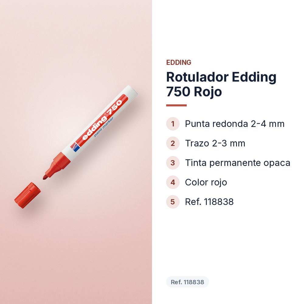 ROTULADOR EDDING 750 ROJO - características principales