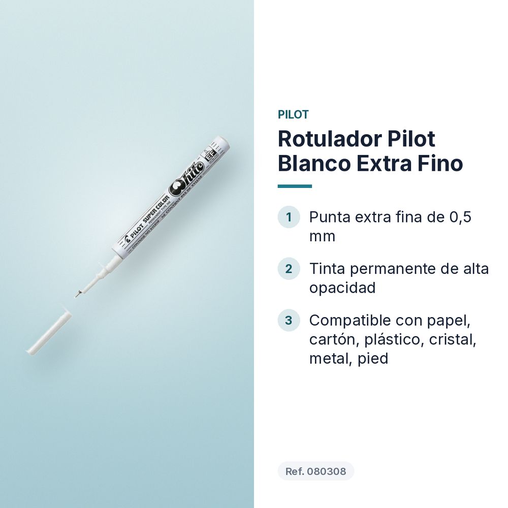 ROTULADOR PILOT BLANCO EXTRA FINO - características principales