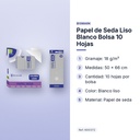 PAPEL DE SEDA LISO BLANCO BOLSA 10 HOJAS - características principales