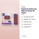 PAPEL DE SEDA LISO MARRON BOLSA 10 HOJAS - características principales