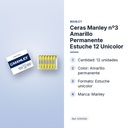 CERAS MANLEY Nº3 AMARILLO PERMANENTE ESTUCHE 12 UNICOLOR - características principales