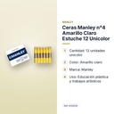 CERAS MANLEY Nº4 AMARILLO CLARO ESTUCHE 12 UNICOLOR - características principales