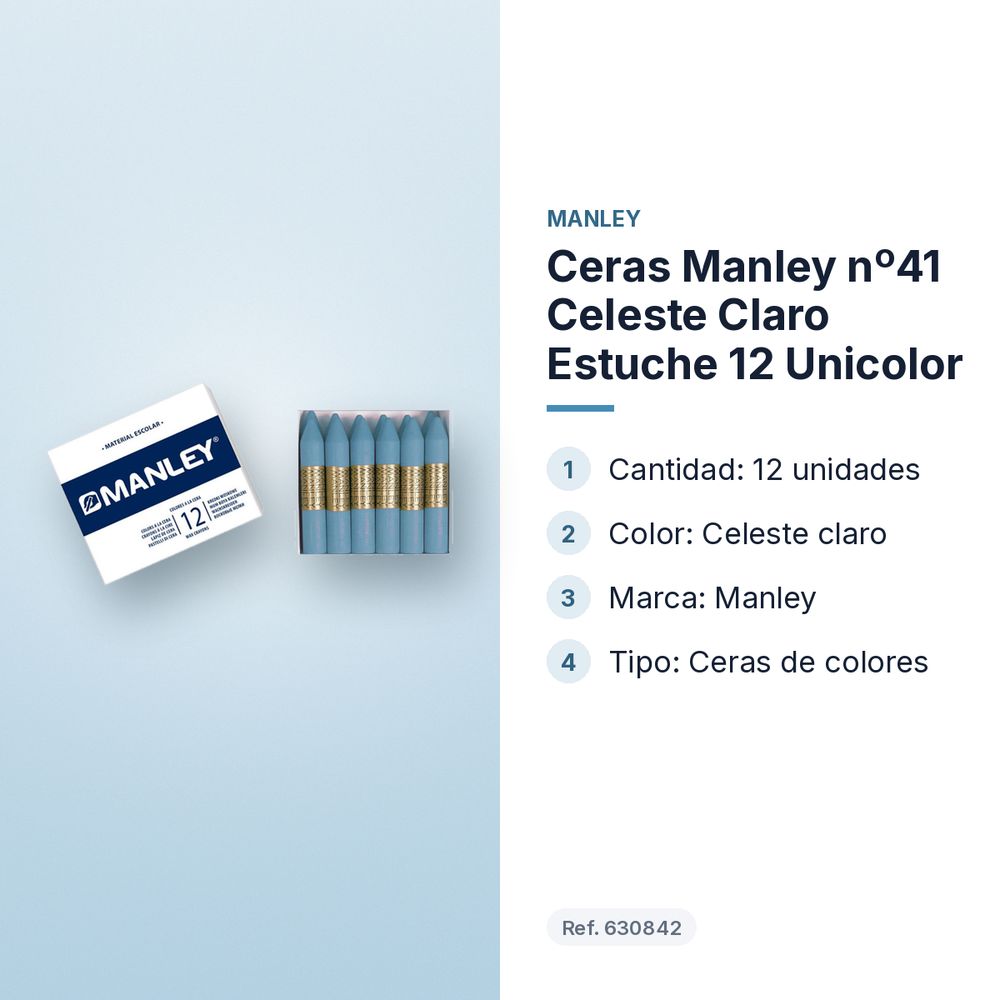 CERAS MANLEY Nº41 CELESTE CLARO ESTUCHE 12 UNICOLOR - características principales