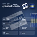 CERAS MANLEY Nº43 AZUL CYAN ESTUCHE 12 UNICOLOR - resumen de atributos