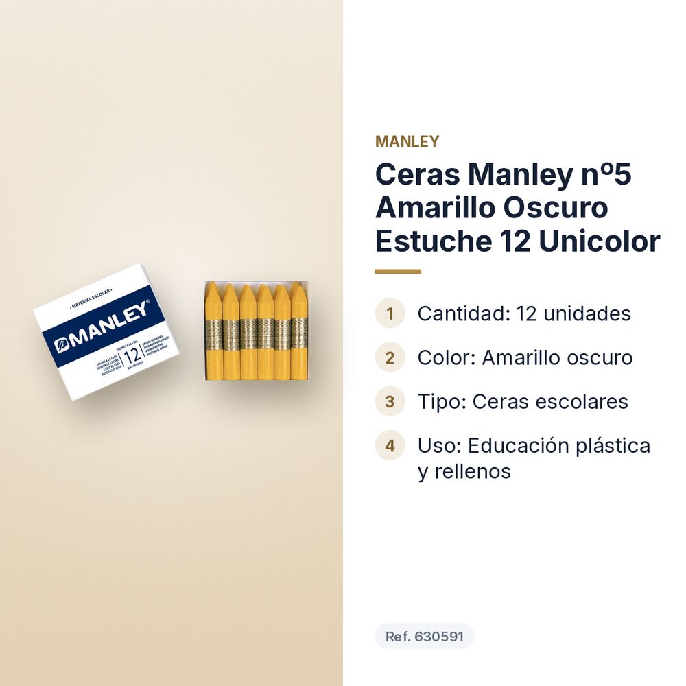 CERAS MANLEY Nº5 AMARILLO OSCURO ESTUCHE 12 UNICOLOR - características principales