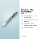 ROTULADOR PILOT BLANCO MEDIO - características principales