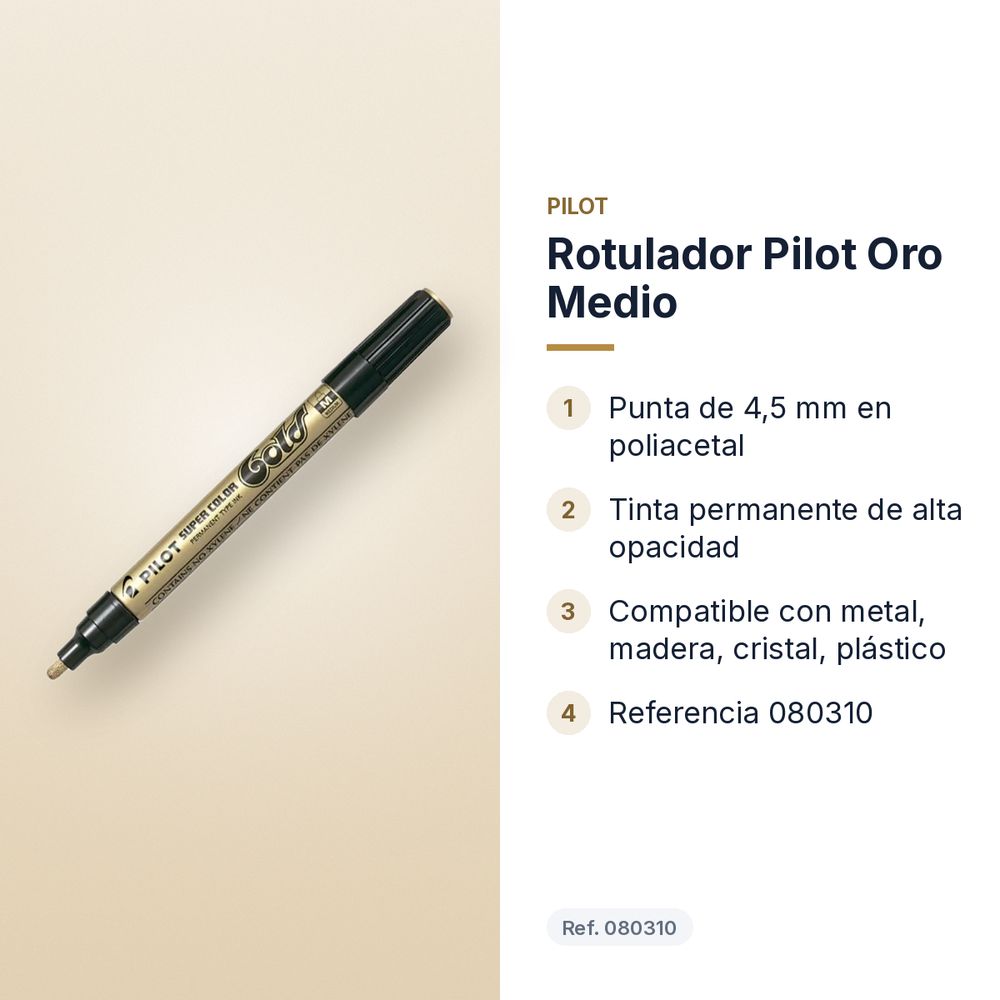 ROTULADOR PILOT ORO MEDIO - características principales