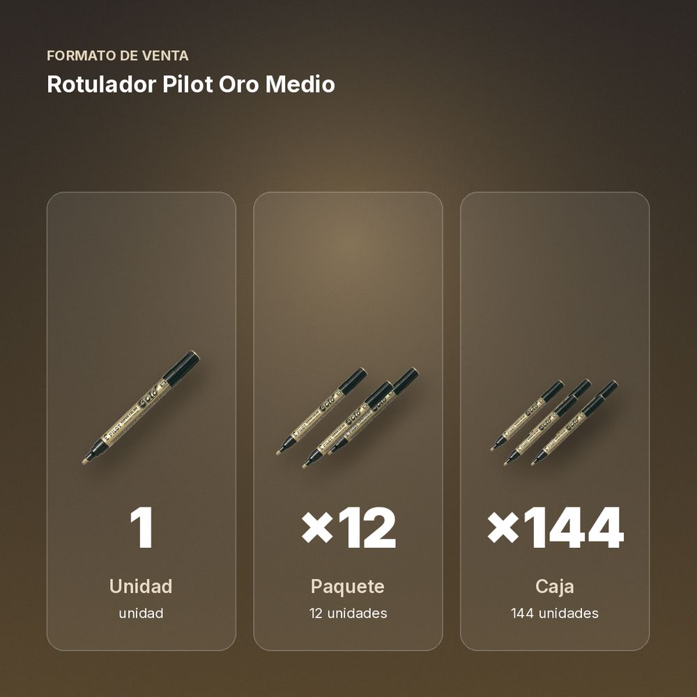 ROTULADOR PILOT ORO MEDIO - formato de venta: paquete de 12, caja de 144