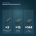 ROTULADOR PILOT PLATA EXTRA FINO - formato de venta: paquete de 12, caja de 144
