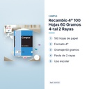 RECAMBIO 4º 100 HOJAS 60 GRAMOS 4-TAL 2 RAYAS - características principales