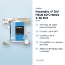 RECAMBIO 4º 100 HOJAS 60 GRAMOS  4-TAL MM - características principales