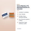 CERAS MANLEY Nº6 NARANJA ESTUCHE 12 UNICOLOR - características principales
