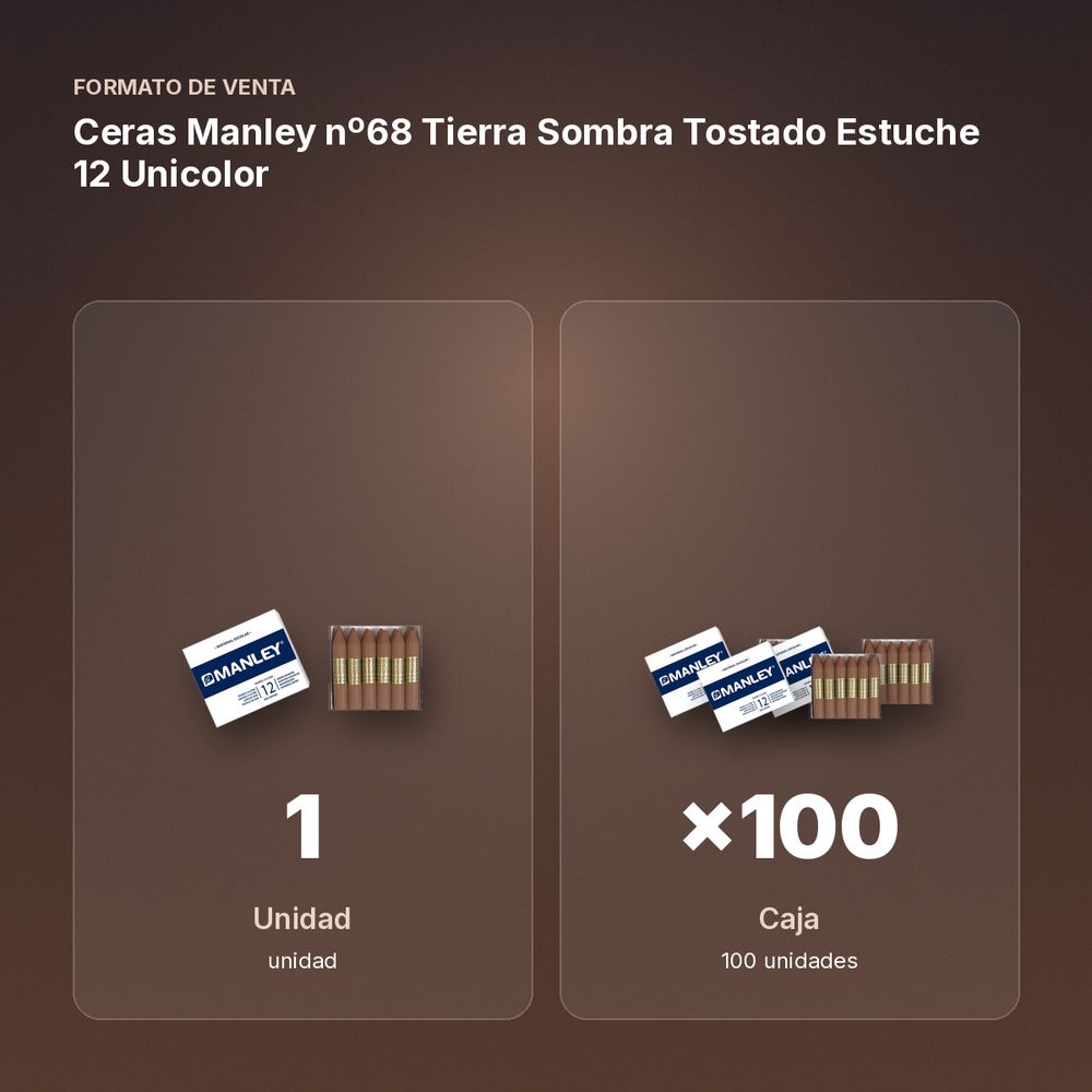 CERAS MANLEY Nº68 TIERRA SOMBRA TOSTADO ESTUCHE 12 UNICOLOR - formato de venta: caja de 100