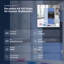 RECAMBIO A4 100 HOJAS 60 GRAMOS MULTITALADRO - resumen de atributos