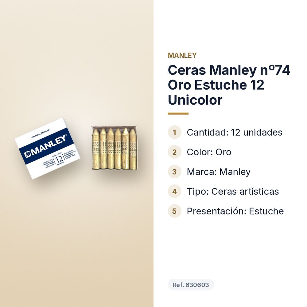 CERAS MANLEY Nº74 ORO ESTUCHE 12 UNICOLOR - características principales