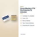 CERAS MANLEY Nº74 ORO ESTUCHE 12 UNICOLOR - características principales