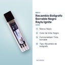 RECAMBIO BOLIGRAFO BORRABLE NEGRO RAYLU IGNITE - características principales