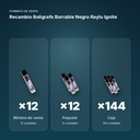 RECAMBIO BOLIGRAFO BORRABLE NEGRO RAYLU IGNITE - formato de venta: paquete de 12, caja de 144