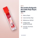 RECAMBIO BOLIGRAFO BORRABLE ROJO RAYLU IGNITE - características principales