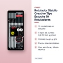 ROTULADOR STABILO CREATIVE TIPS ESTUCHE 10 ROTULADORES  - características principales